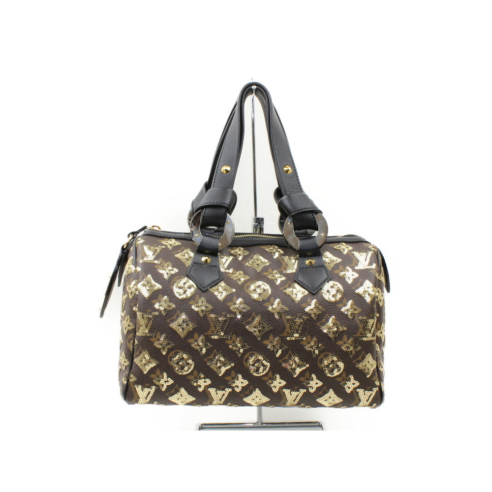 Louis Vuitton Fall Winter Speedy Eclipse Black All Sequins Handbag Boston Bag